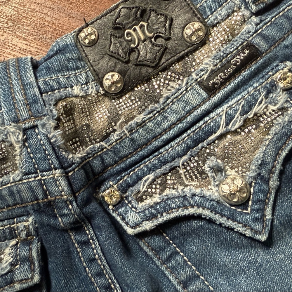 Miss Me Blue Embellished Women's Jeans camo